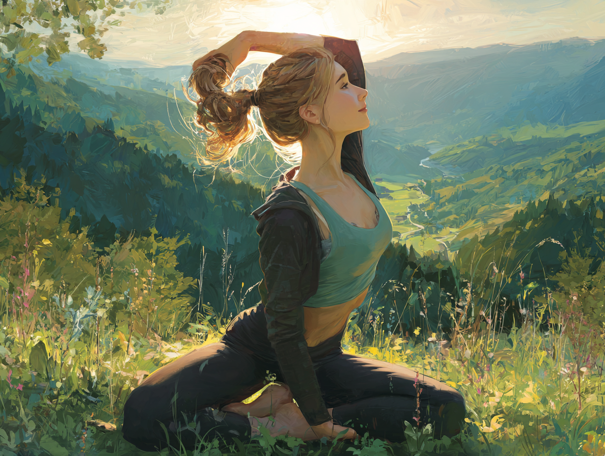 Femeie practicând yoga în poziția de meditație